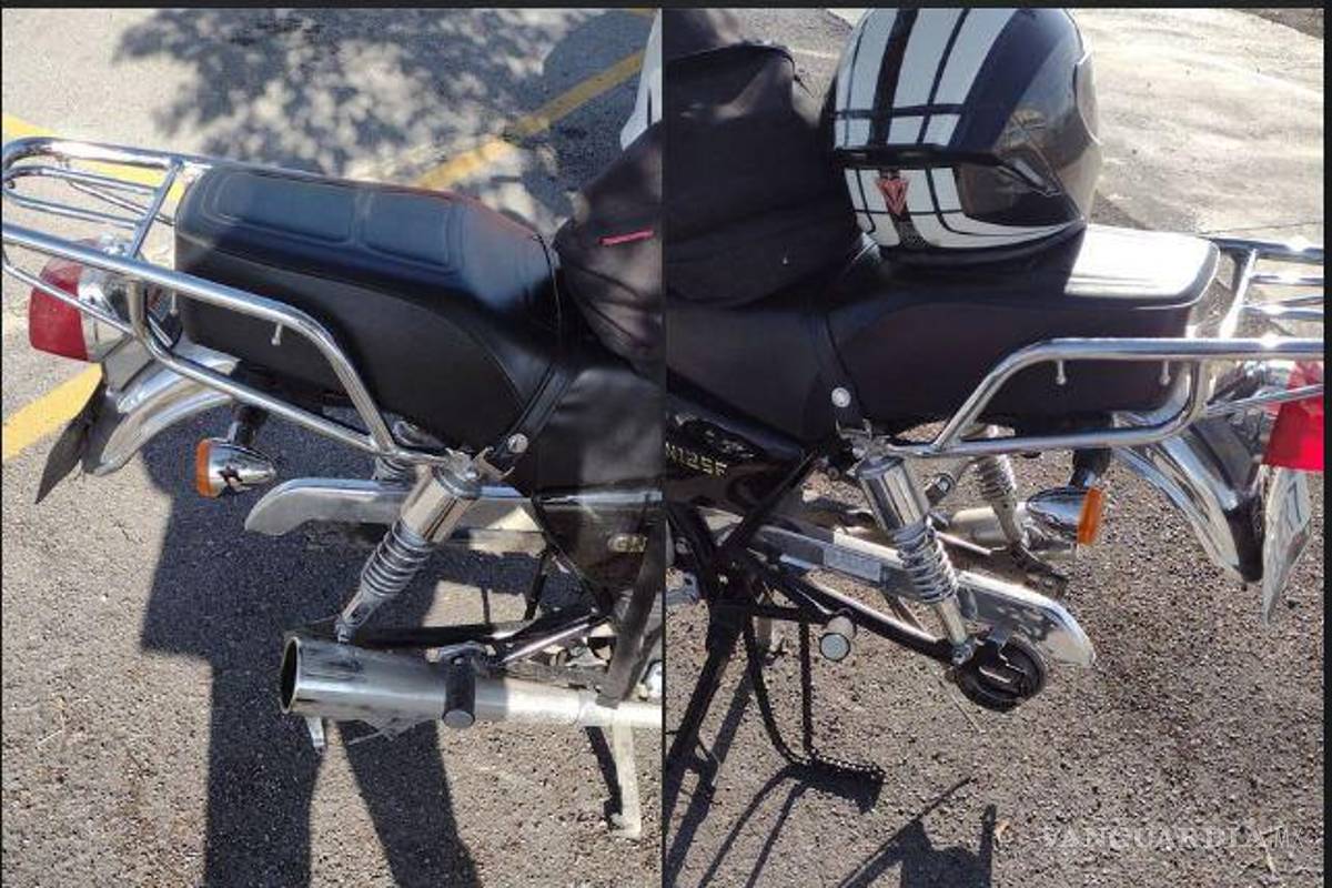 $!Joven denuncia el robo de una llanta de su motocicleta en la FCC de la UAdeC, en Saltillo.