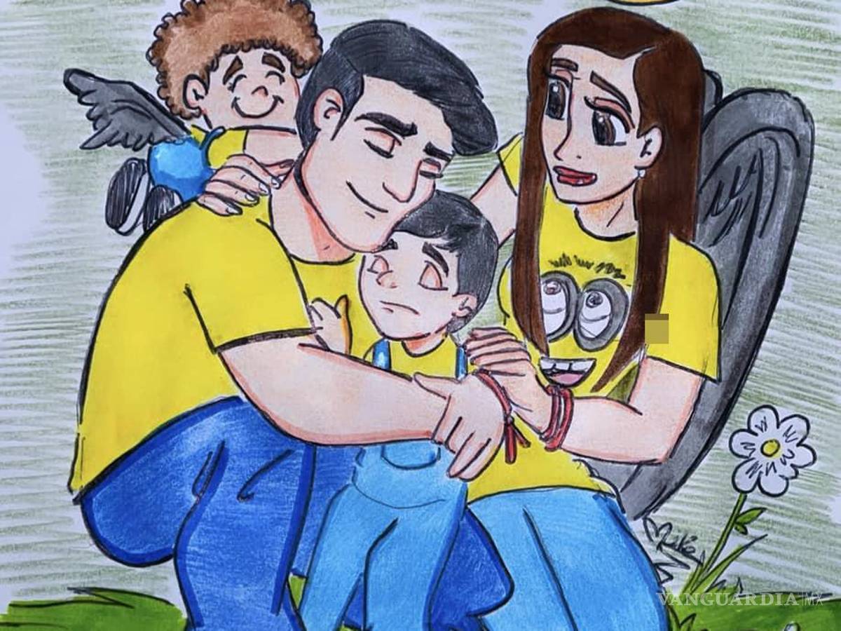 $!Ilustración que representa a la familia de la maestra Cristina.