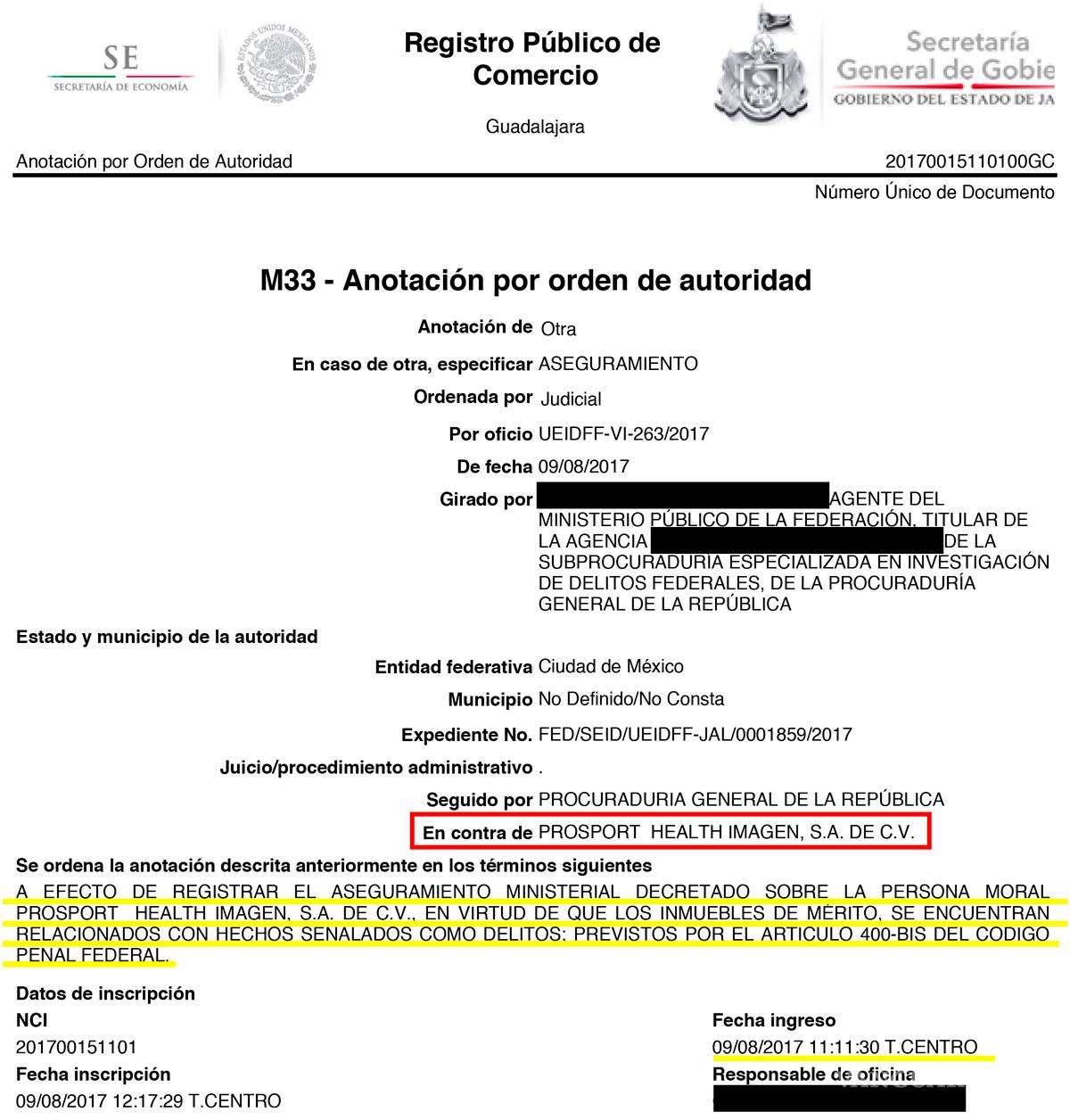 $!PGR asegura empresas de la presunta red de lavado de Rafael Márquez