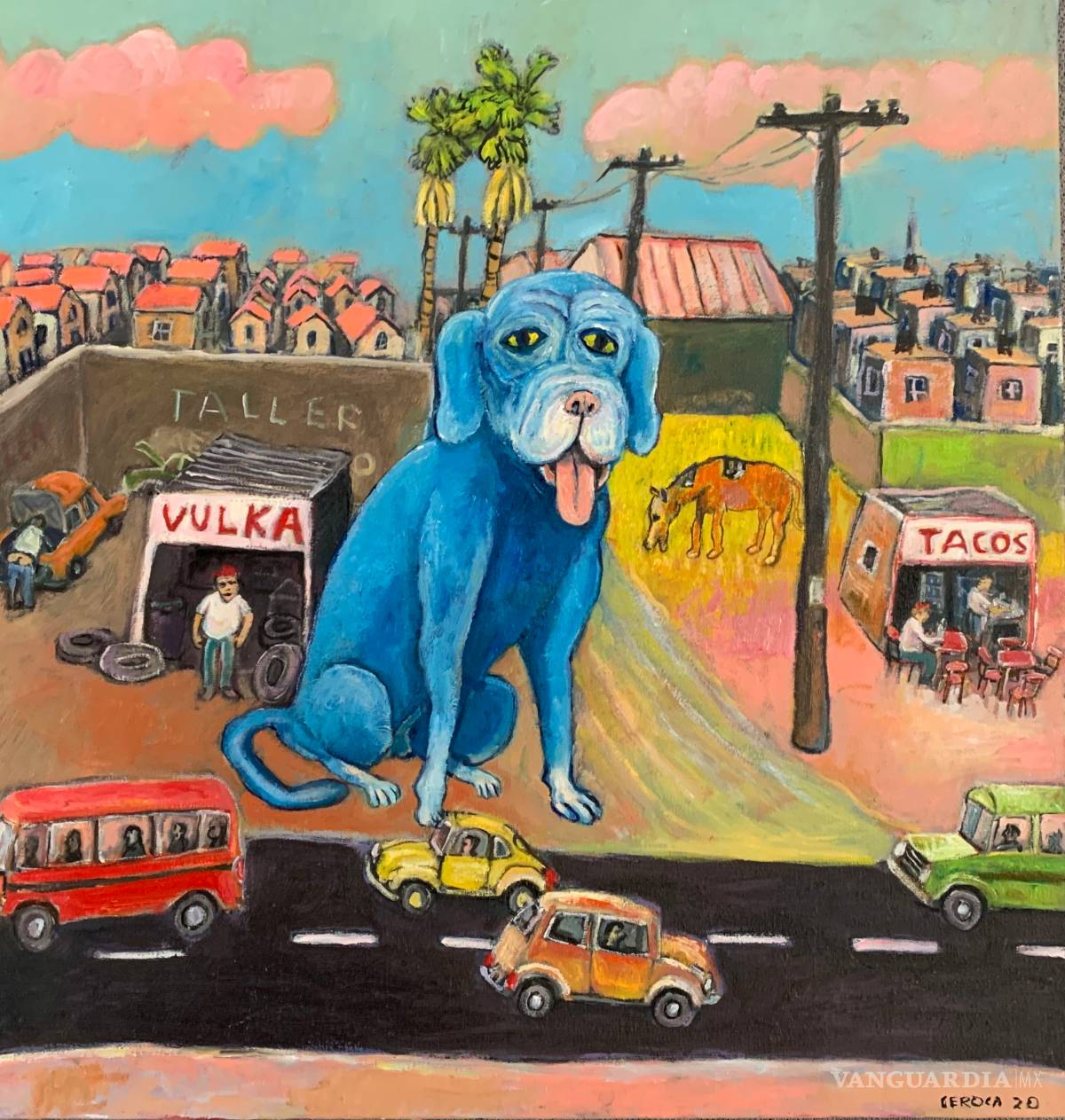 $!‘El perro que cuida la ciudad’; Geroca pinta al letargo saltillense