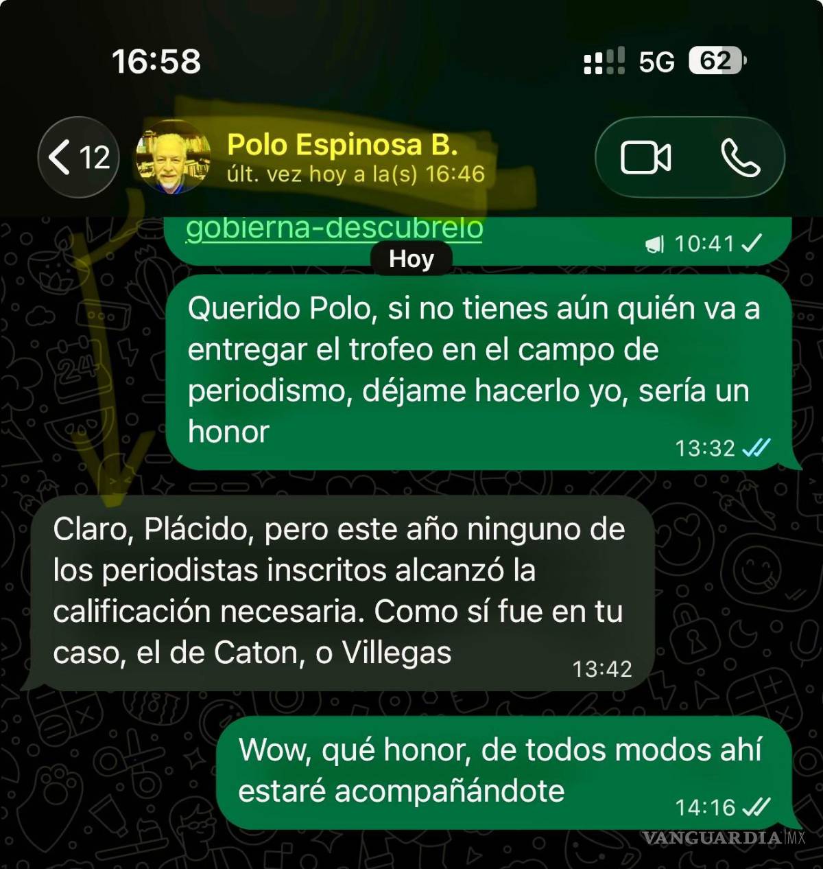 $!Texto de un mensaje en torno al Trofeo Regio XXVI.