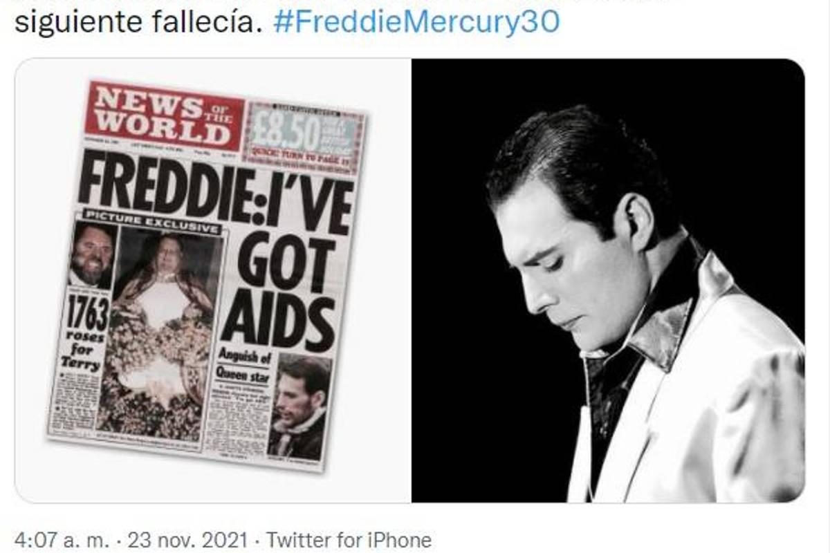$!El 23 de noviembre, hace 30 años, Freddie Mercury anunció que tenía sida, al día siguiente murió.