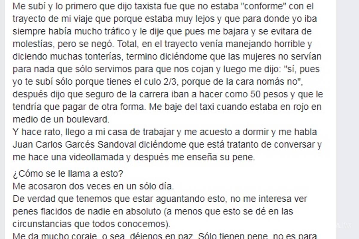 Joven en Saltillo denuncia doble acoso que sufrió en un solo día