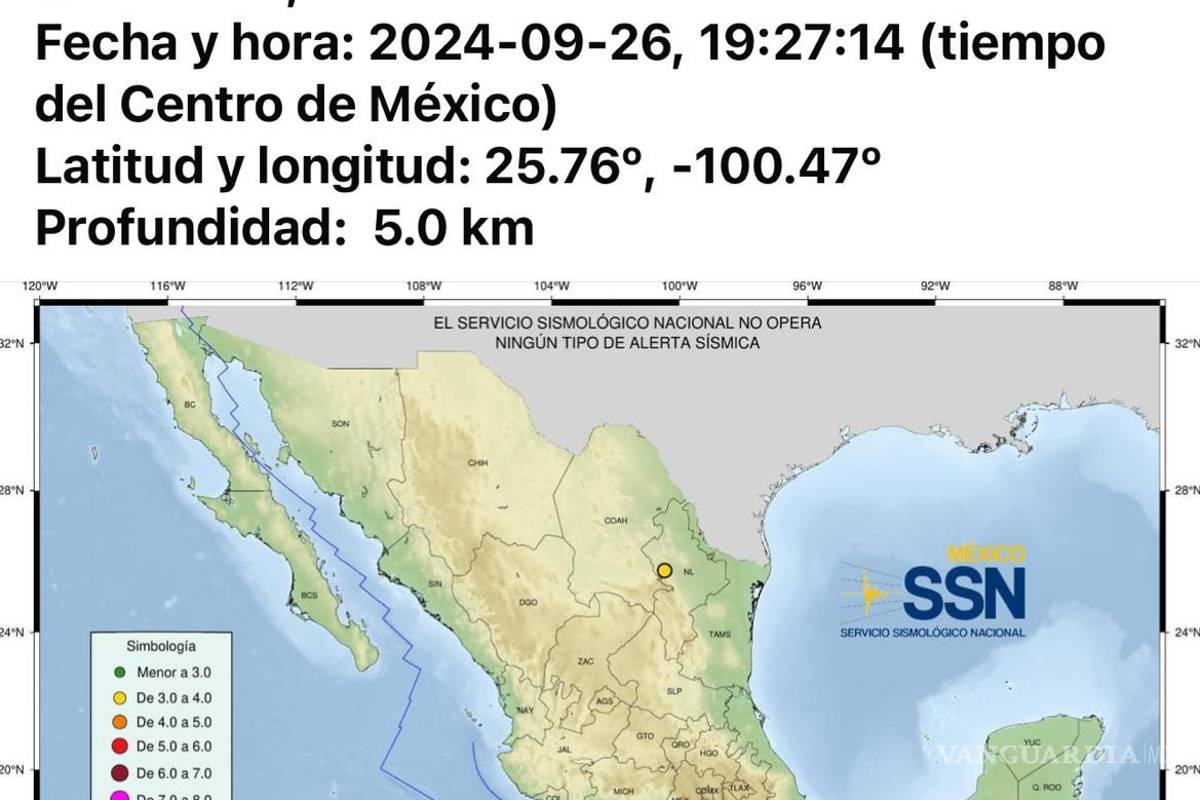 Reportan sismo de 3.6 en el municipio de Santa Catarina, Nuevo León