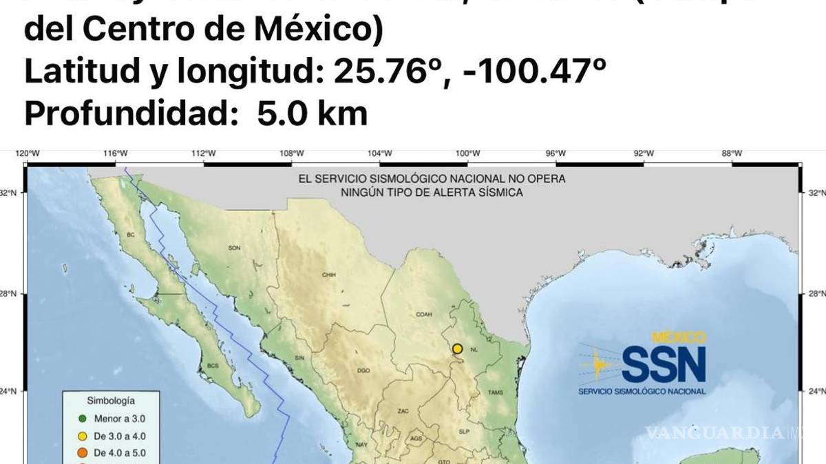 Reportan sismo de 3.6 en el municipio de Santa Catarina, Nuevo León