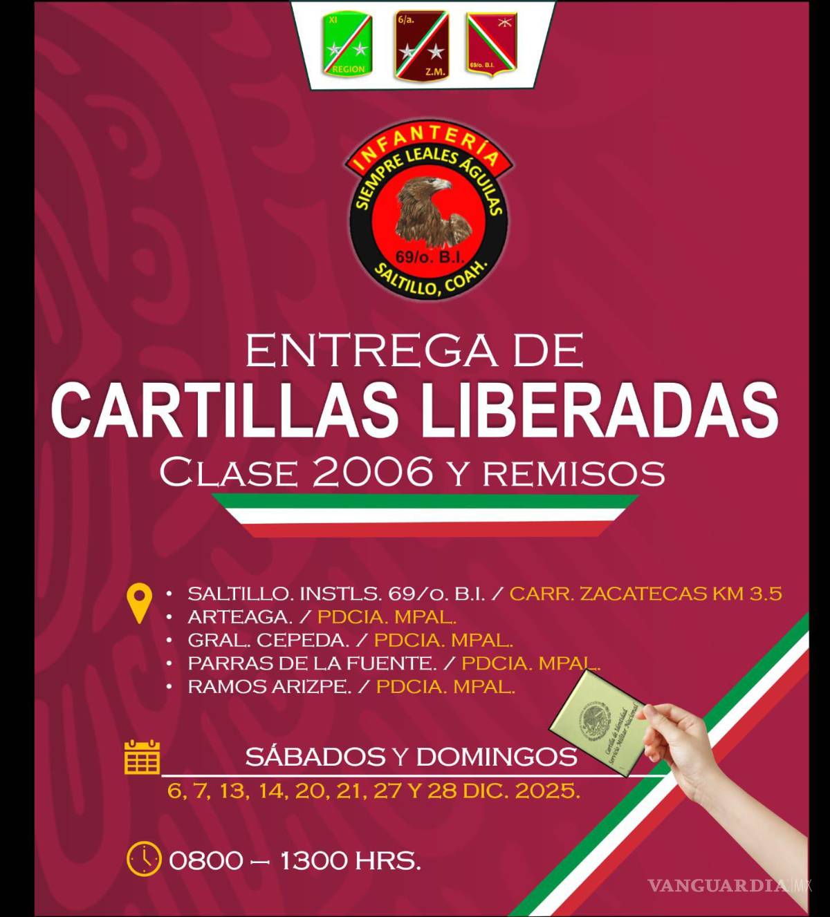 $!La entrega se realiza únicamente los sábados y domingos de diciembre, de 08:00 a 13:00 horas, conforme al calendario establecido por la Sedena.