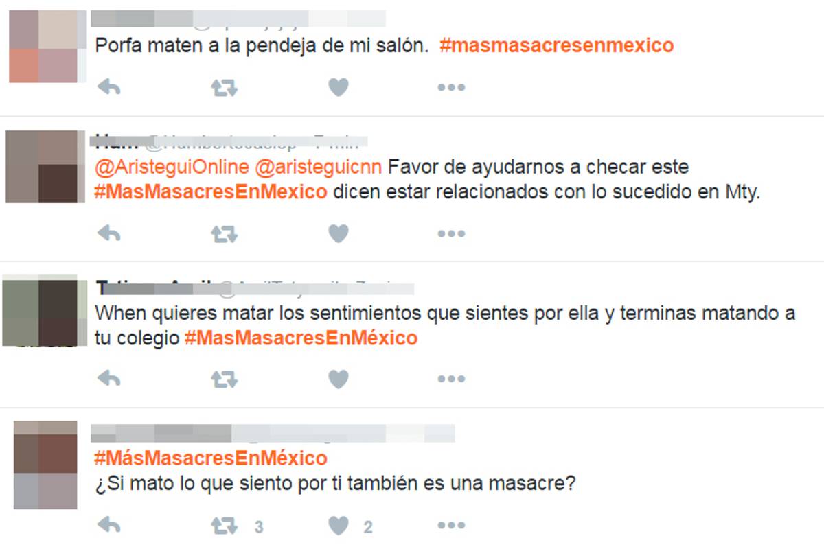 $!Usuarios de redes sociales celebran ataque en Nuevo León usando el hashtag 'MasMasacresEnMexico'