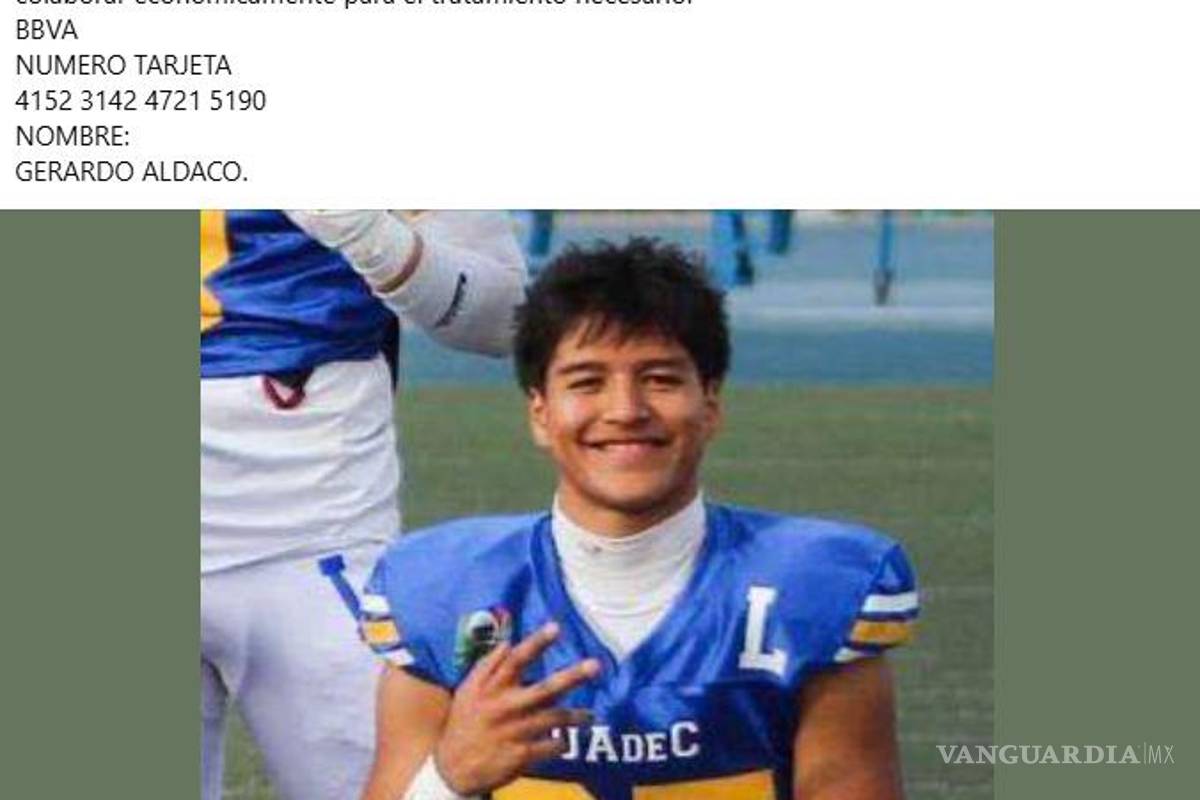 $!Su familia solicita apoyo económico para cubrir los gastos médicos, mientras la comunidad universitaria y deportiva de Saltillo se moviliza en solidaridad.