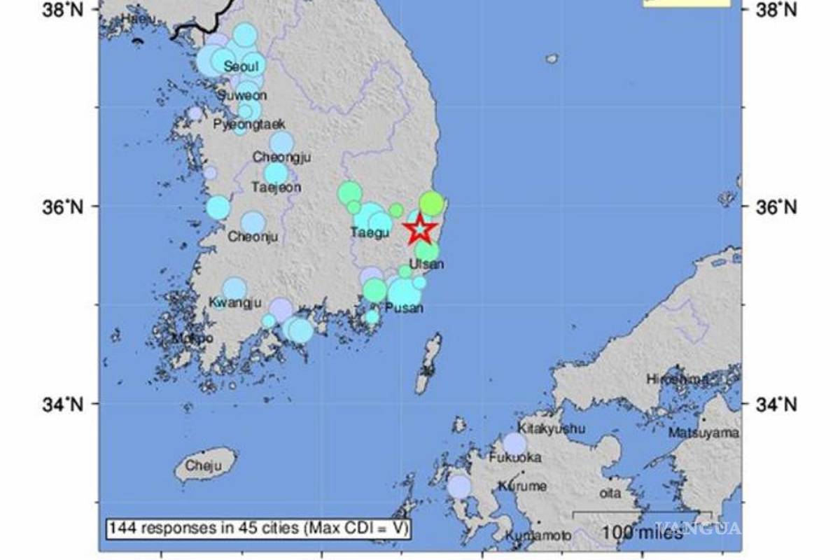 Sismo de 5.3 grados Richter sacude a Corea del Sur