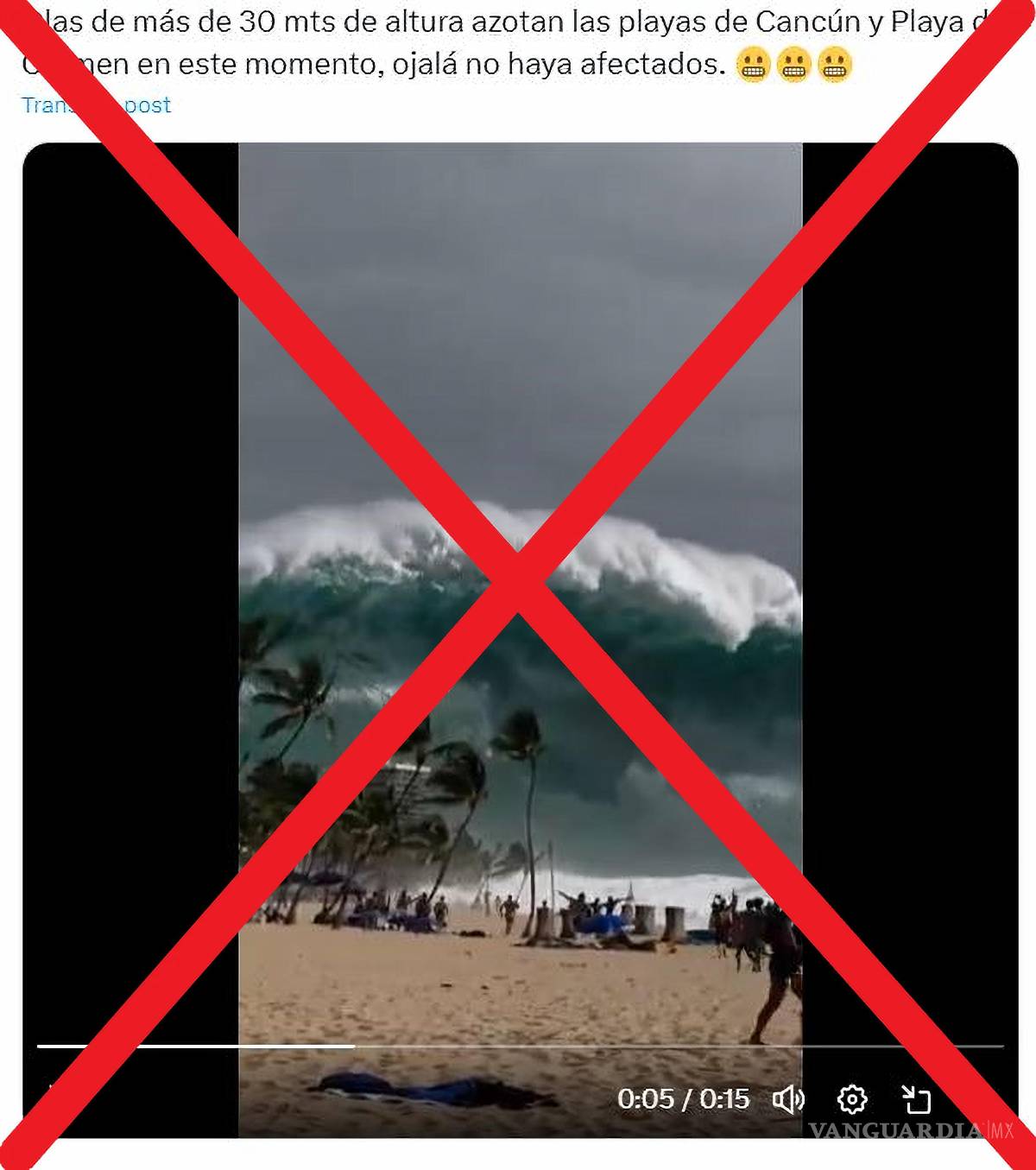 $!”Olas de más de 30 mts de altura azotan las playas de Cancún y Playa del Carmen en este momento, ojalá no haya afectados (sic)”, comenta un usuario en Facebook.