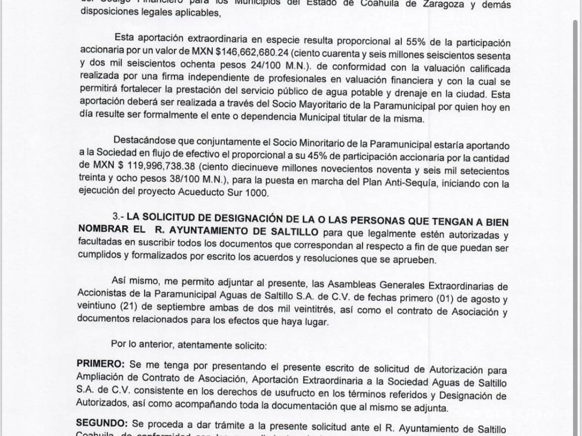 $!Agsal contempla inversiones cercanas a las 120 mdp para construir un acueducto.