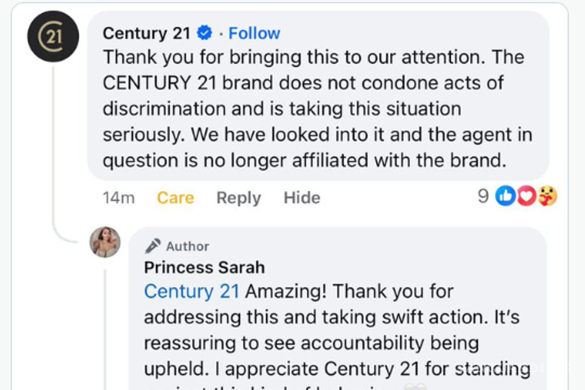 $!Publicación/comunicado de Century 21 en respecto al despido de Stephanie “N”