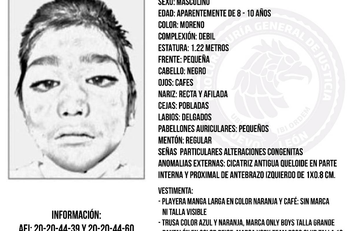 Piden ayuda para identificar a niño encontrado muerto en lote baldío en Monterrey