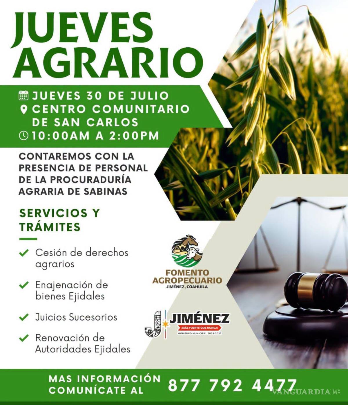 $!Autoridades municipales invitaron a la población de Jiménez, Coahuila, a acudir dentro del horario establecido para recibir atención personalizada.