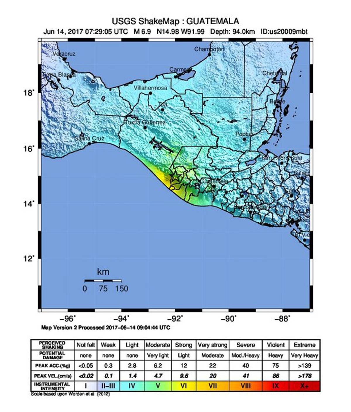 $!Un muerto y daños por sismo de 6.9 en frontera de Guatemala y México