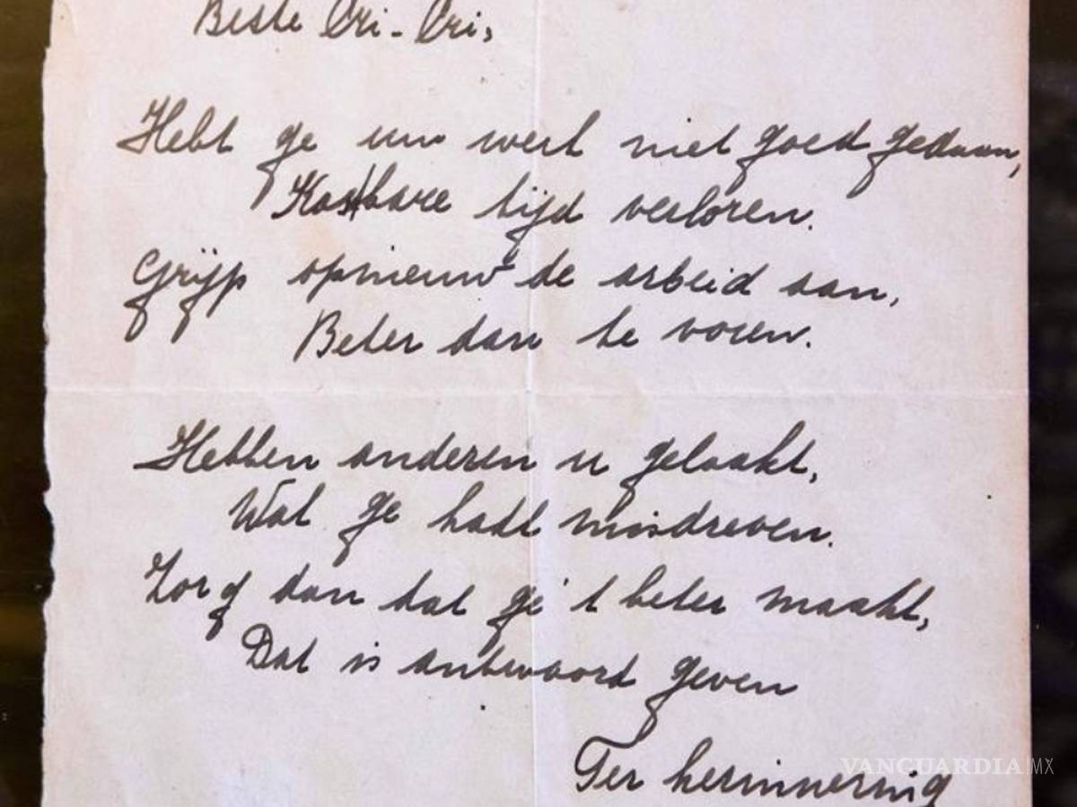 $!Subastan un poema de Ana Frank