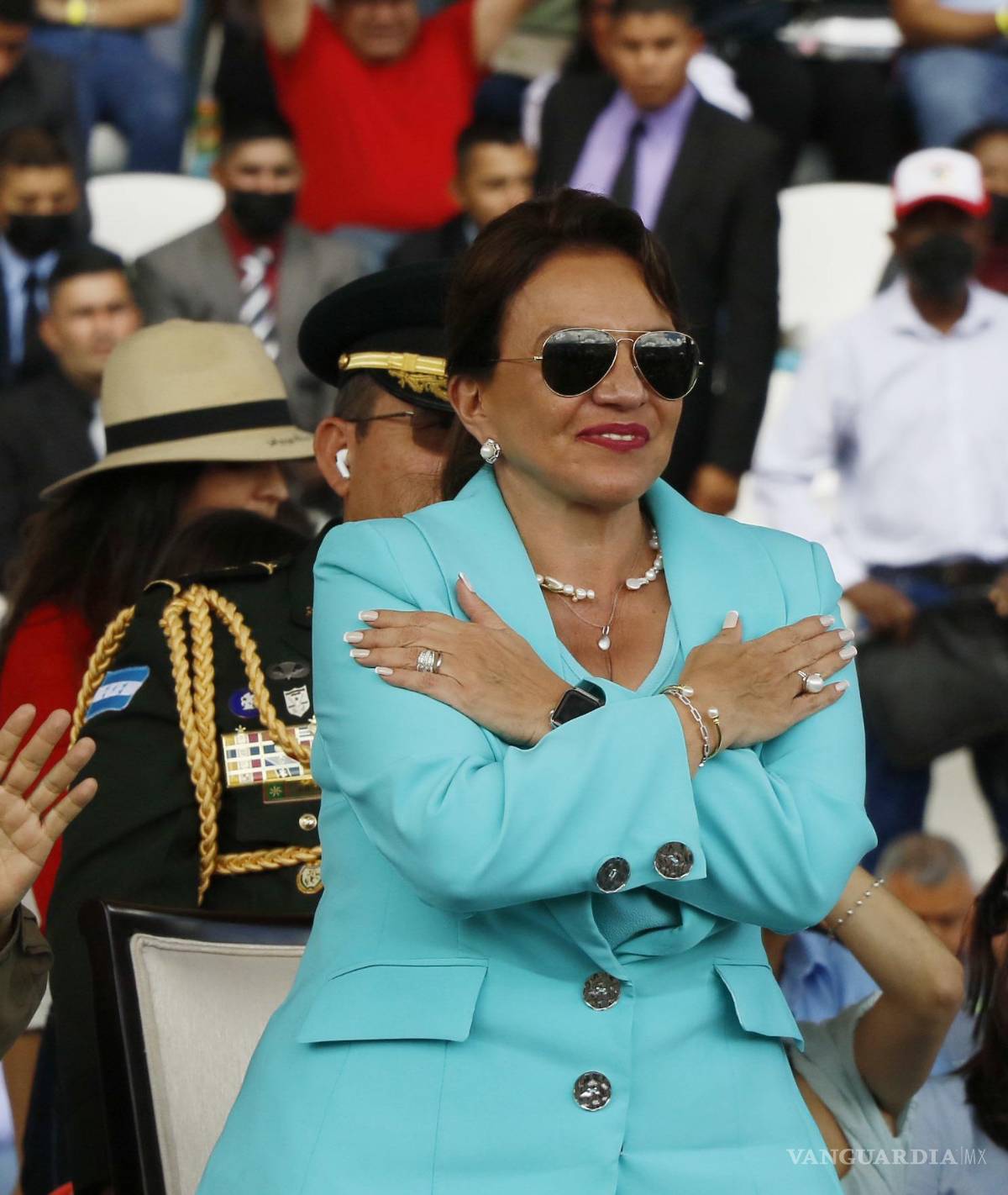 $!La presidenta de Honduras, Xiomara Castro, en los actos de celebración de la independencia del país, el 15 de septiembre 2022, en Tegucigalpa, Honduras.