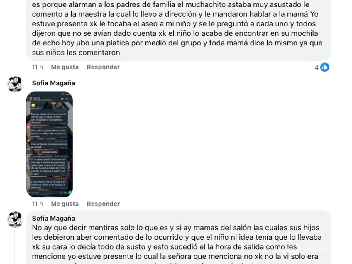 $!Una madre defiende situación tras surgir la versión de que el niño involucrado no se percató del arma punzocortante en su posesión.
