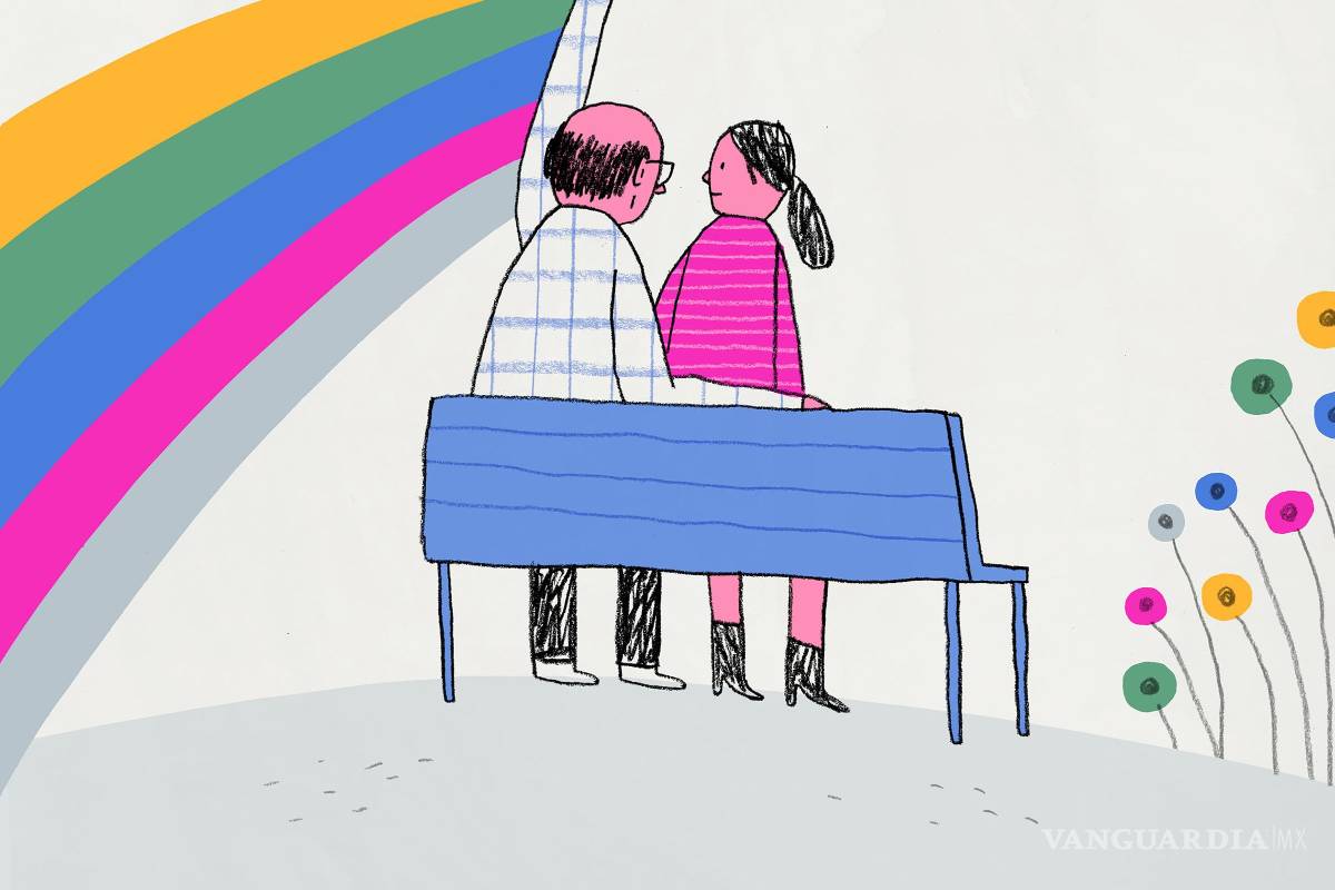 De bisexual a heterosexual vestido de beige y luego a bisexual de nuevo