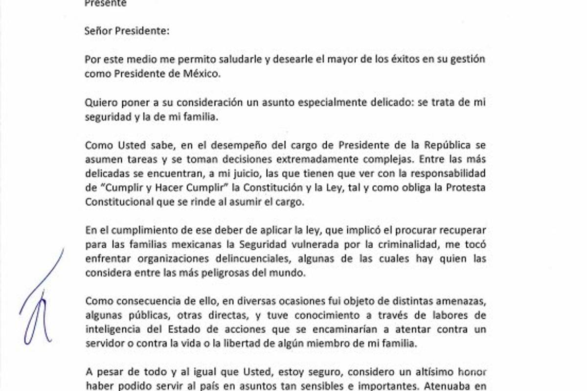 $!Pido seguridad, estoy a su disposición: AMLO revela carta de Felipe Calderón
