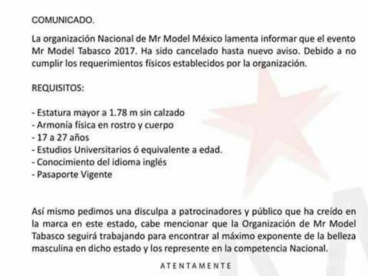 $!Por falta de participantes guapos cancelan concurso de belleza
