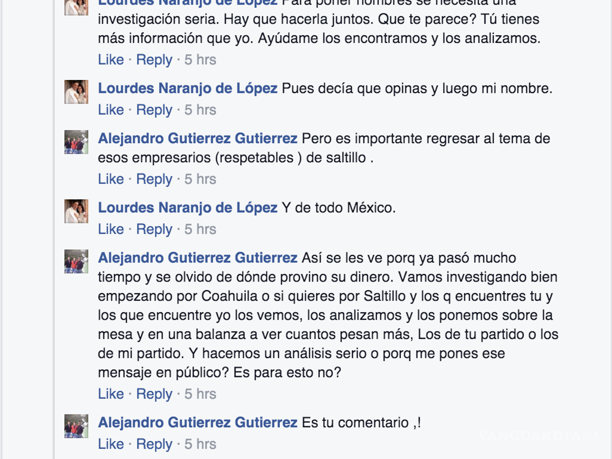 $!Debaten en redes sociales Lourdes Naranjo y Alejandro Gutiérrez
