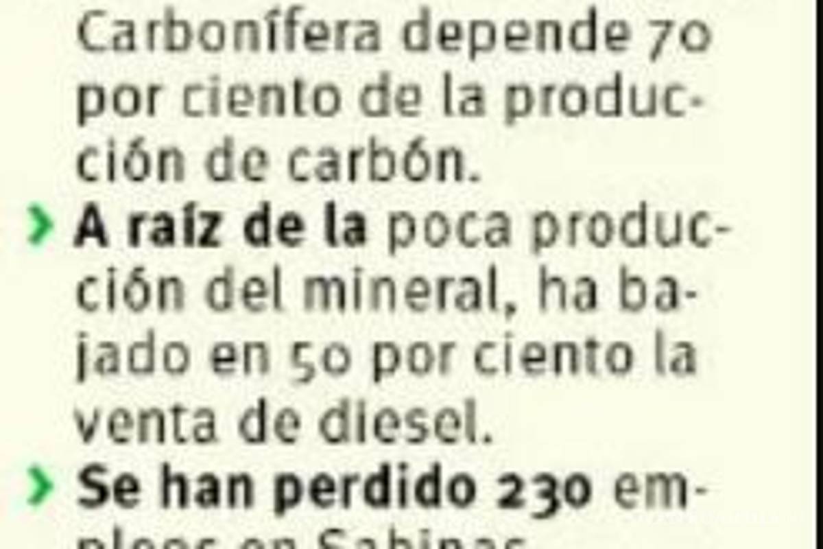 $!En Coahuila se suma Canaco a exigencia para reactivar venta de carbón en Sabinas