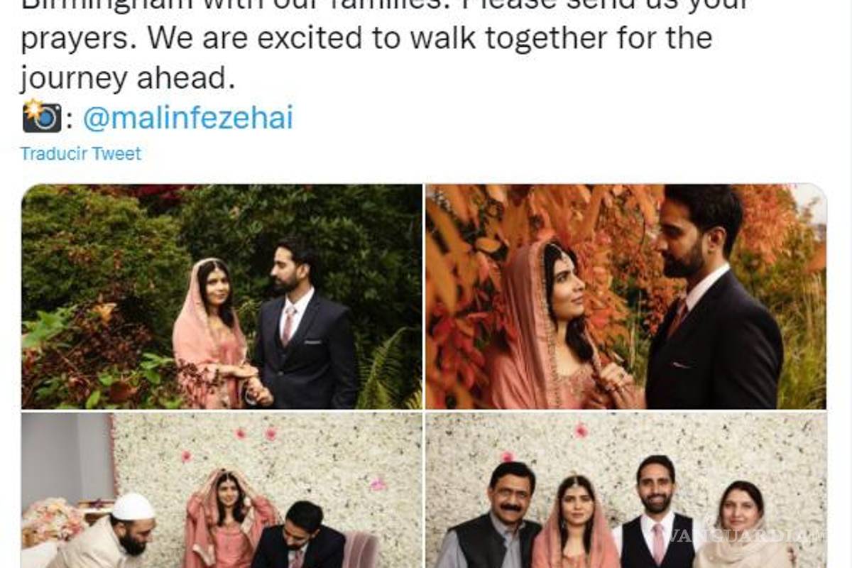 $!En Twitter Malala dio a conocer la noticia de su enlace.