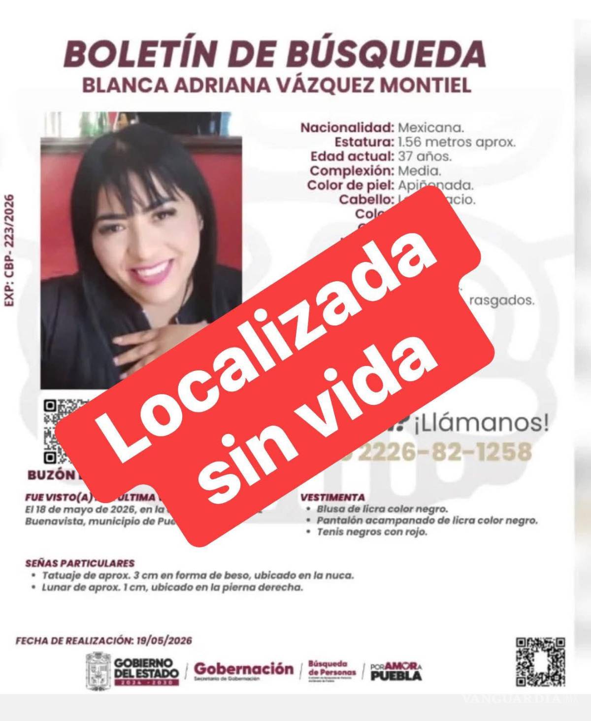 $!Encuentran sin vida a Blanca Adriana, desaparecida dentro de una clínica estética; investigan homicidio