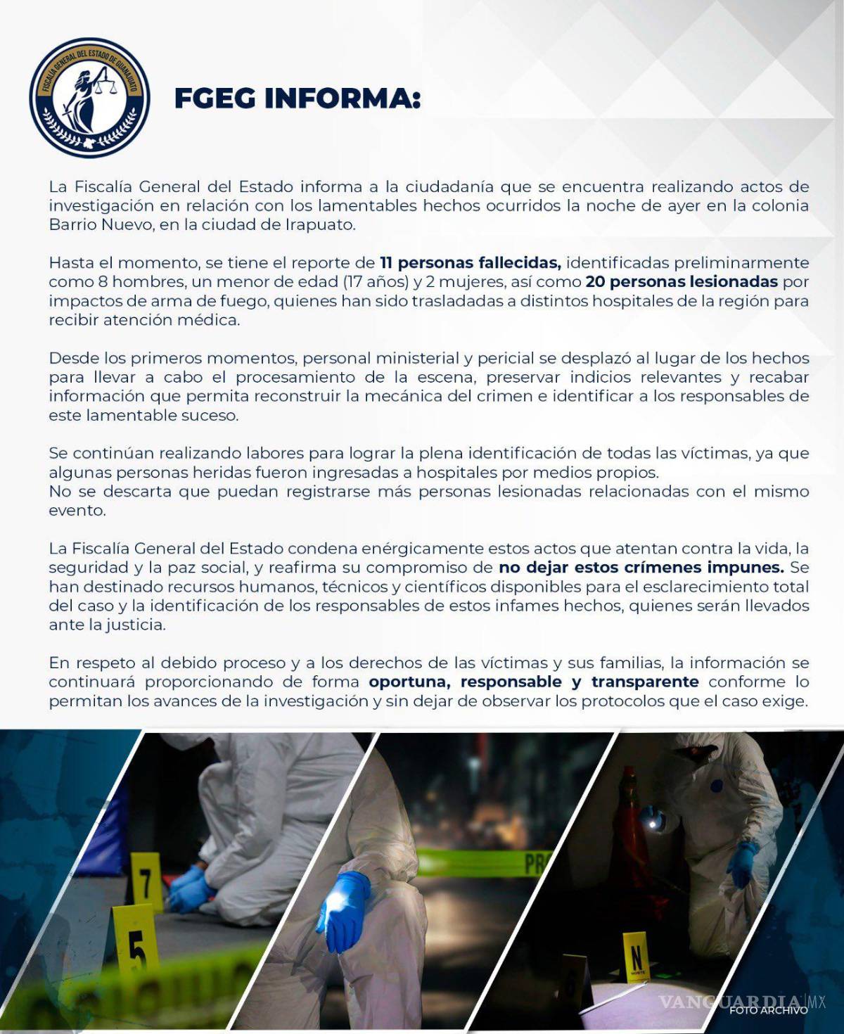 $!Masacre en fiesta patronal en Irapuato fue grabada en vivo; suman 11 muertos, entre ellos un menor
