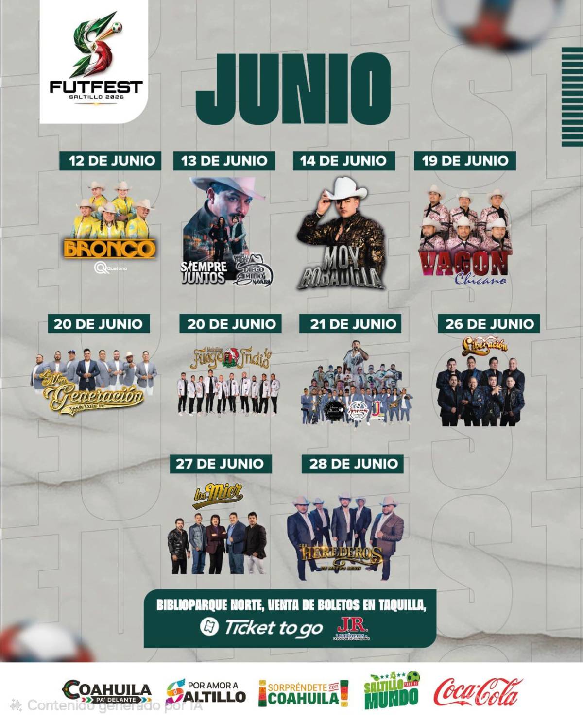 $!Esta es la cartelera que ofrecerá el evento.