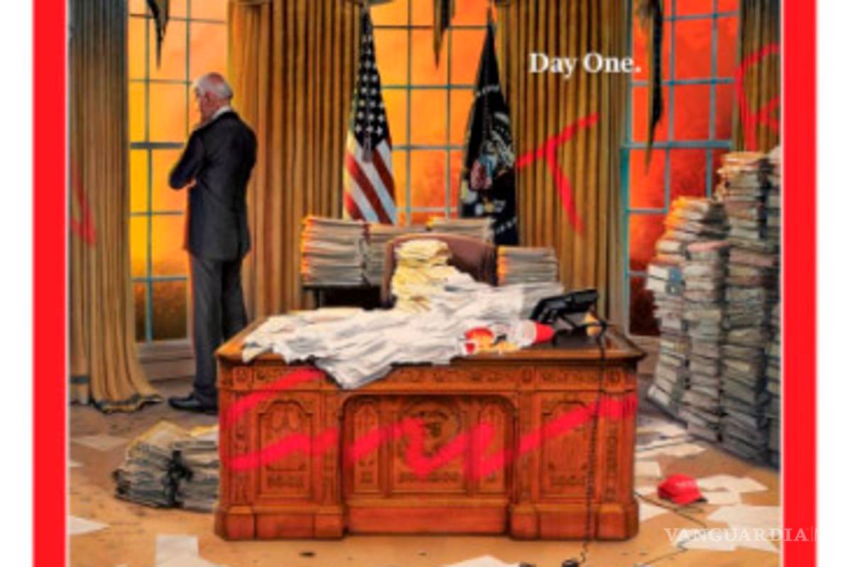 Retrata portada del Time caos que dejó Trump