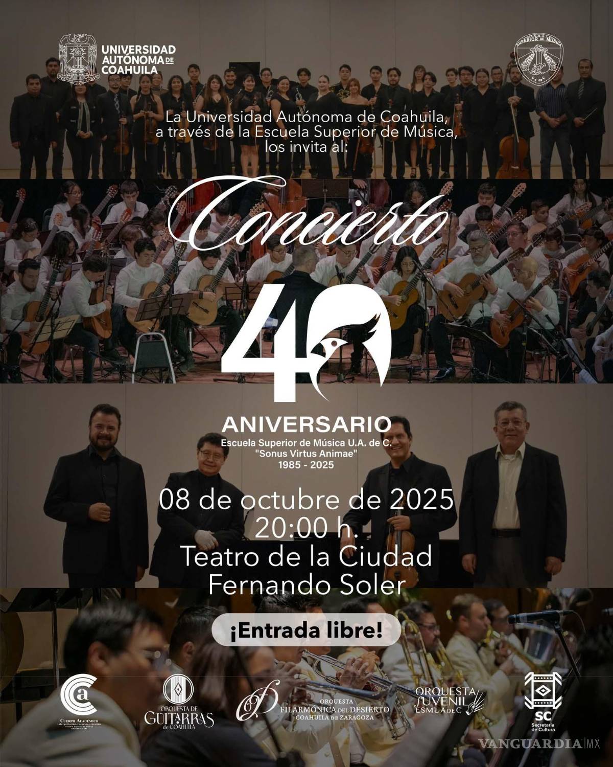 $!En el concierto participarán alrededor de 100 artistas en escena, mostrando el talento de la institución, detallaron.