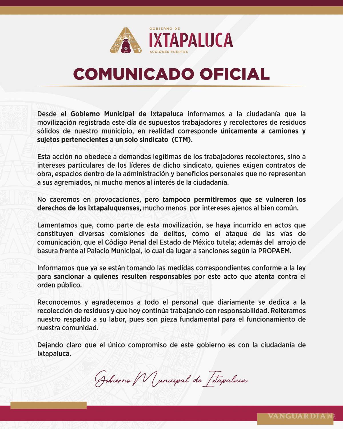 $!Captan en videos a funcionaria de Ixtapaluca recibiendo presunto pago de extorsión ; recolectores denuncian corrupción