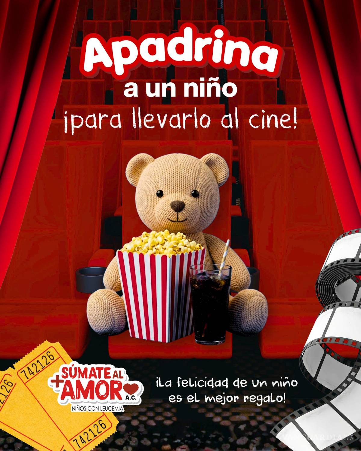 $!Niños con Leucemia, A.C lanza la campaña ‘Súmate al Amor’ para llevar al cine a pequeños