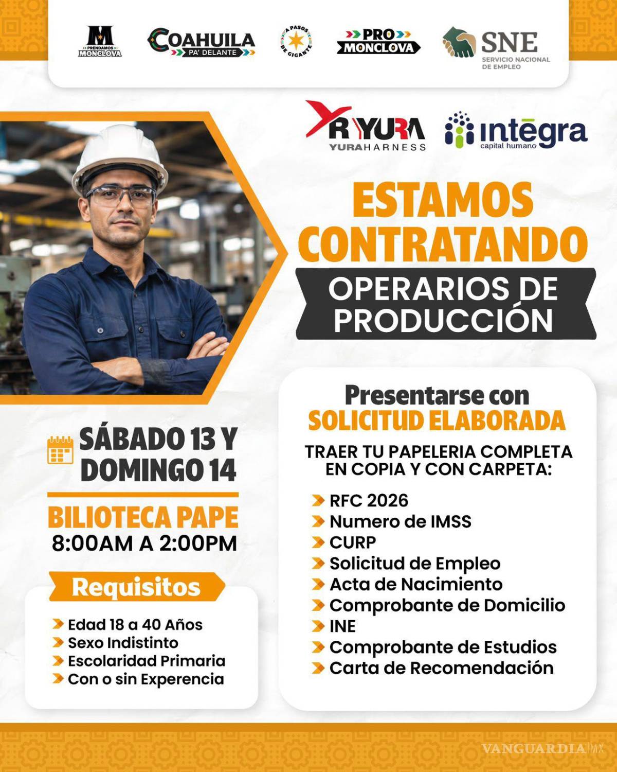 $!Yura abre sus puertas en Monclova: contratará hasta 400 trabajadores este fin de semana