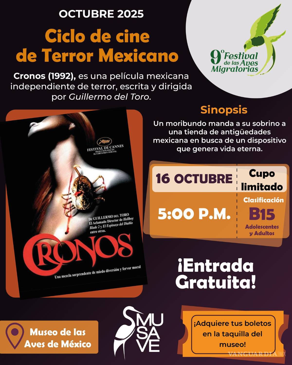 $!Guillermo del Toro y Carlos Enrique Taboada forman parte del cartel de cine de terror en el festival.