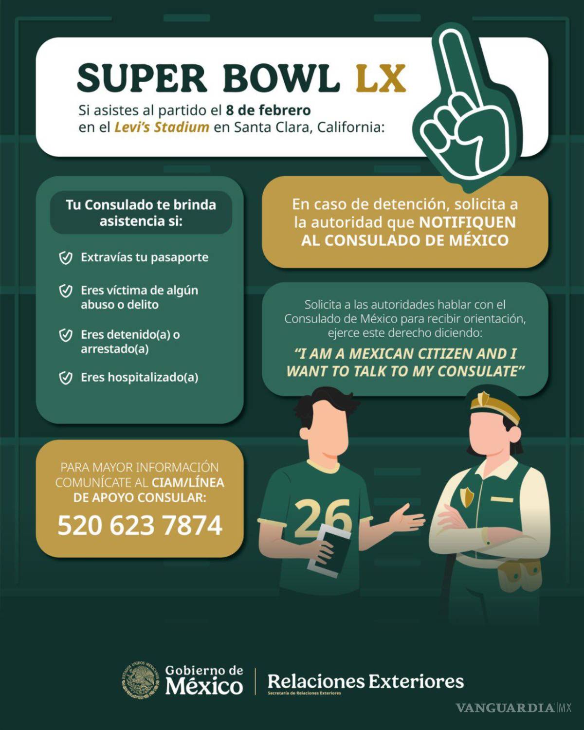 $!Consulado de México emite medidas de seguridad a connacionales por el Super Bowl