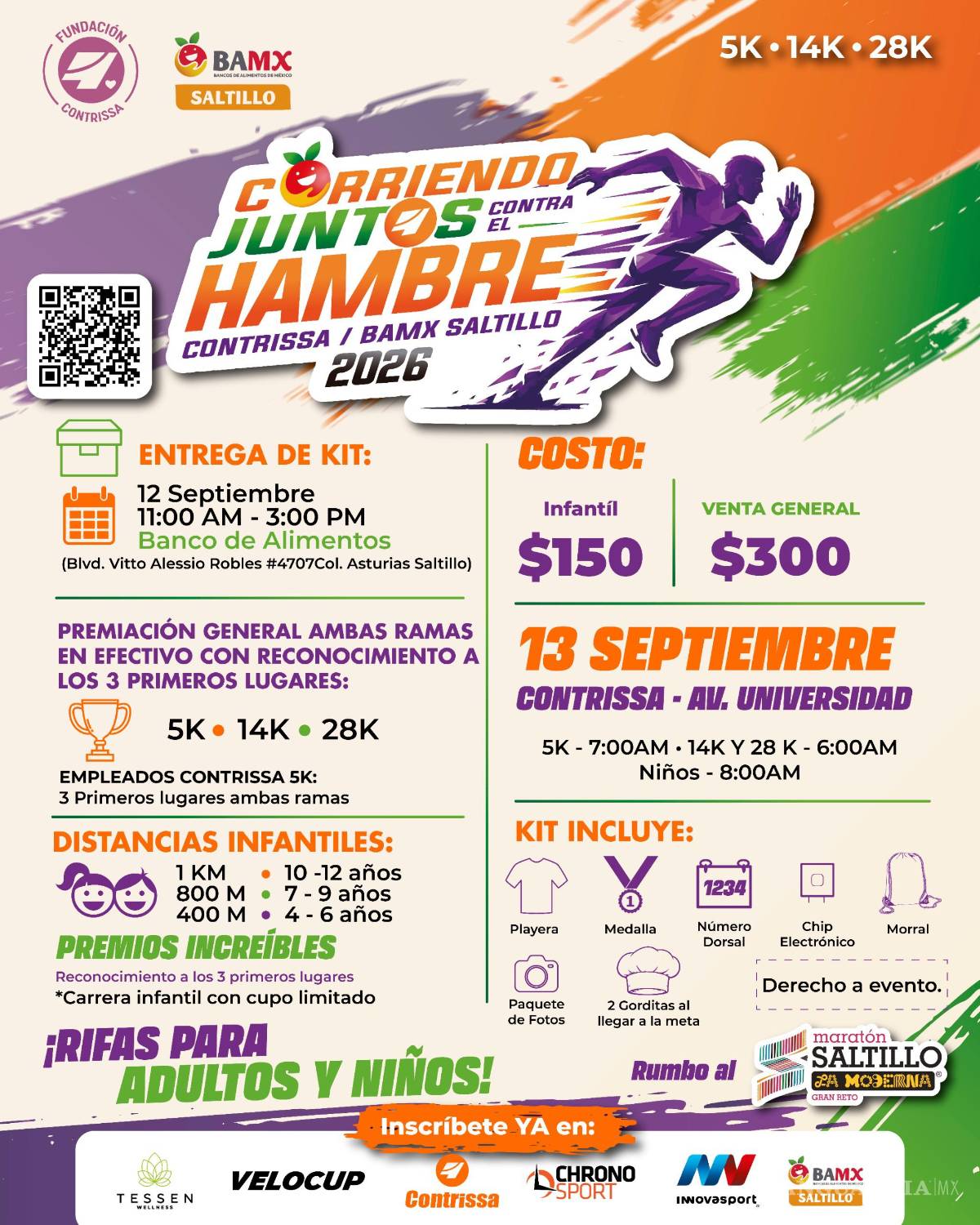 $!La quinta edición de Corriendo Juntos Contra el Hambre se realizará el domingo 13 de septiembre en Saltillo.