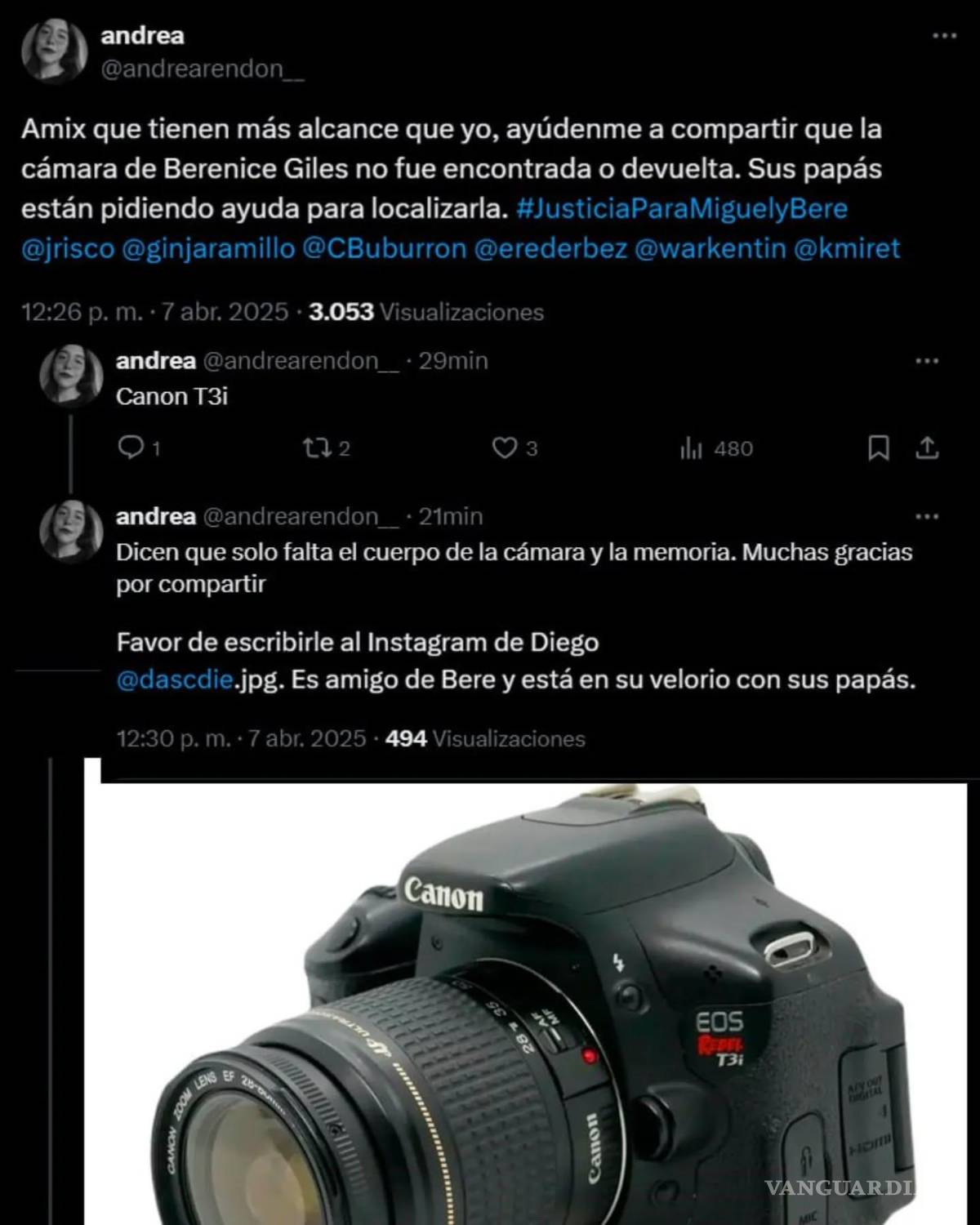 $!Familia de Berenice Giles solicita ayuda para recuperar cámara extraviada tras accidente en el AXE Ceremonia