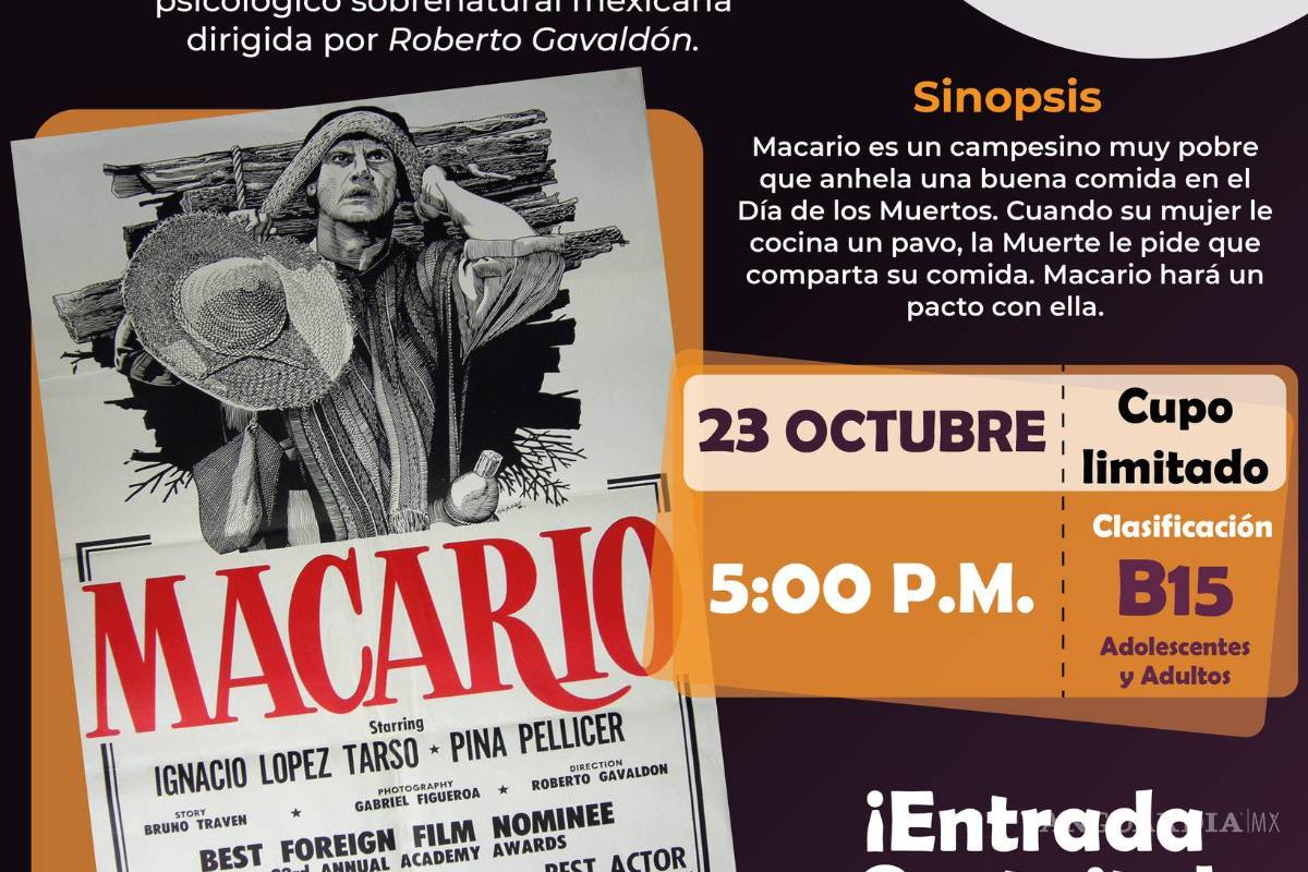 $!El ciclo cerrará con “Macario”, dirigida por Roberto Gavaldón, un clásico ineludible del cine mexicano.