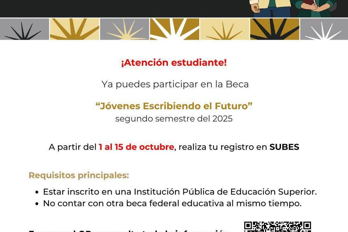 $!¡Toma nota! Esta es la fecha límite para registrarte en la Beca Jóvenes Escribiendo el Futuro