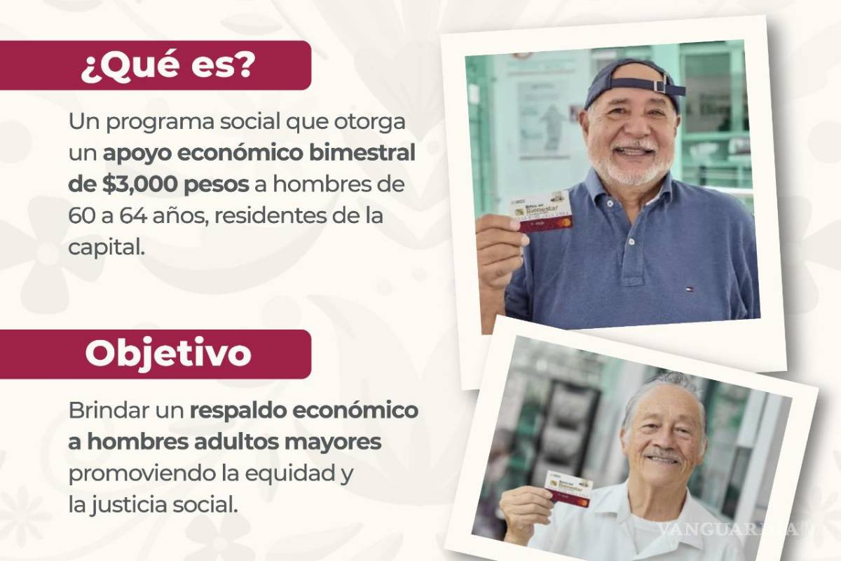 $!Autoridades de la CDMX habilitarán módulos de registro en 2026 para que nuevos solicitantes accedan a la Pensión Hombres Bienestar.