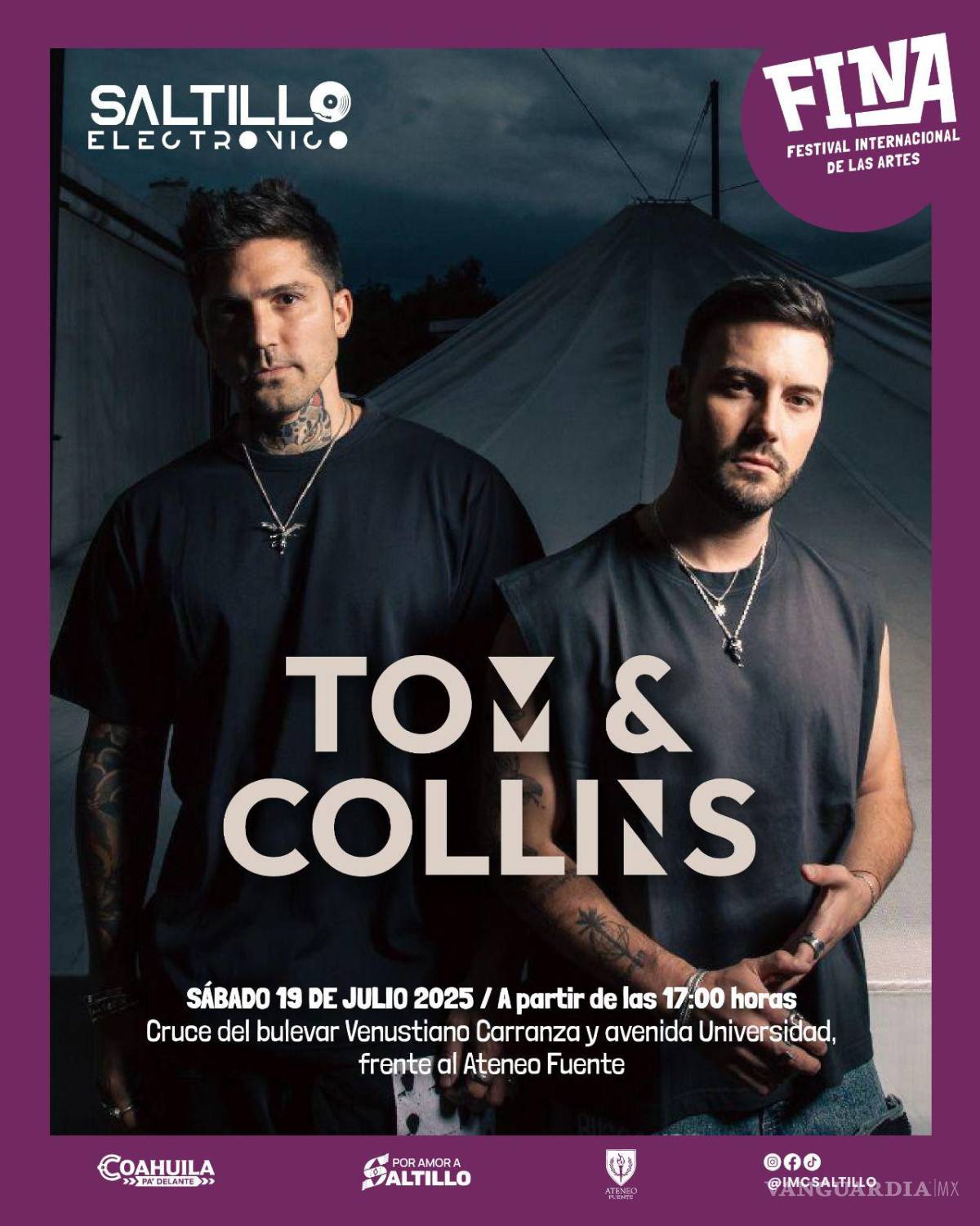 $!Tom &amp; Collins, uno de los dúos más destacados de la escena electrónica mexicana, encabezará el cartel este sábado.