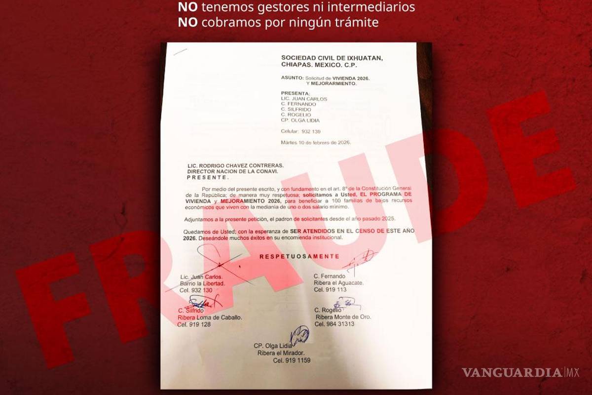 $!Conavi alerta por FRAUDE: Falso programa social ofrece 40 mil pesos para mejoramiento de vivienda