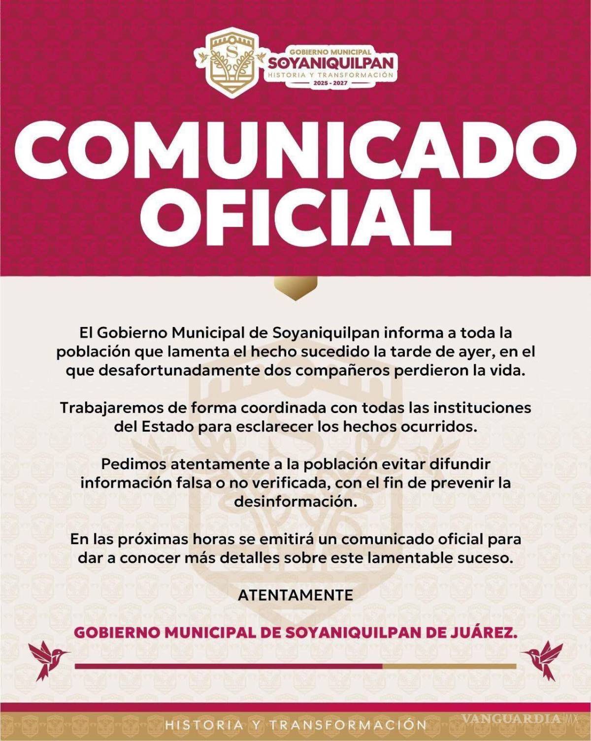 $!Ejecutan a encargado de Seguridad Pública y funcionaria en Soyaniquilpan, Estado de México