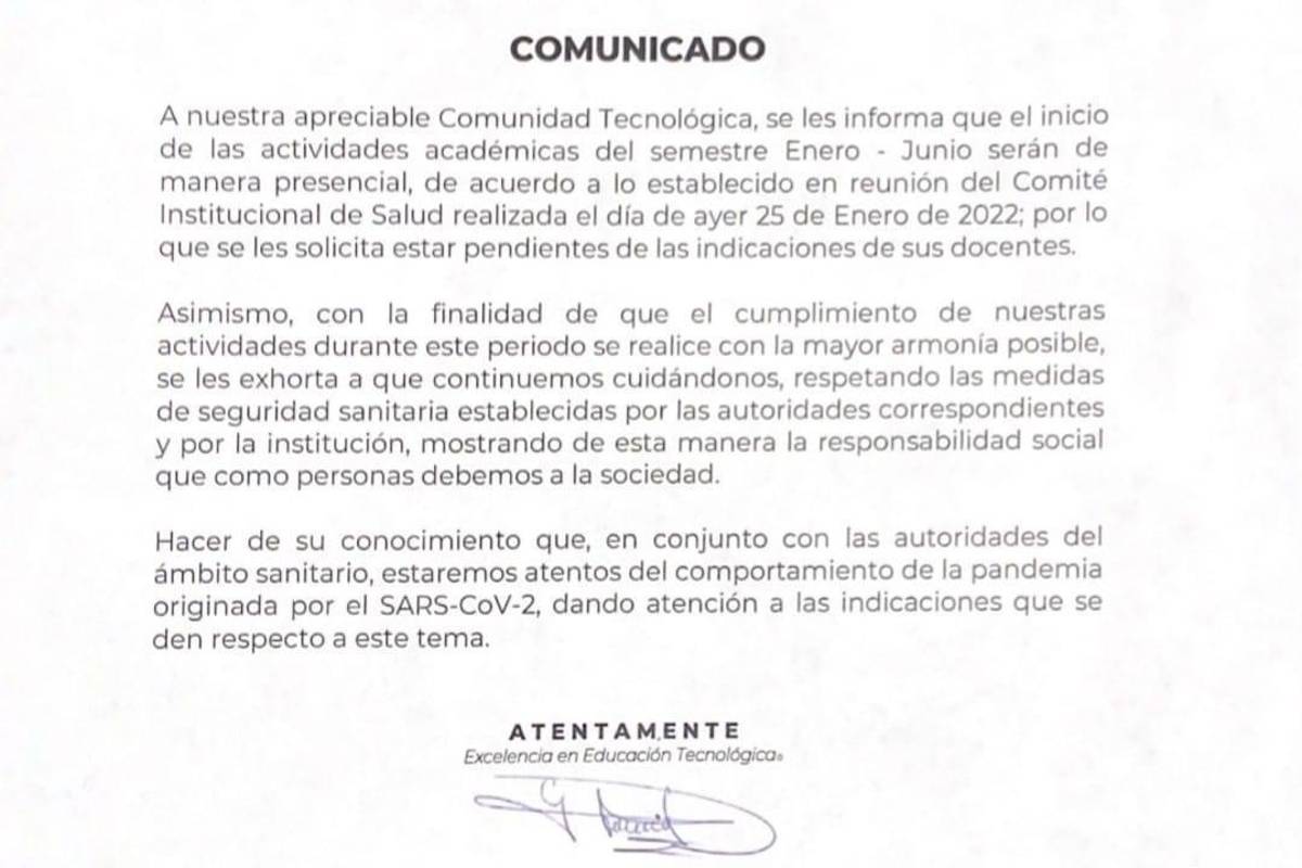 Anuncia TEC de Saltillo regreso a clases presenciales