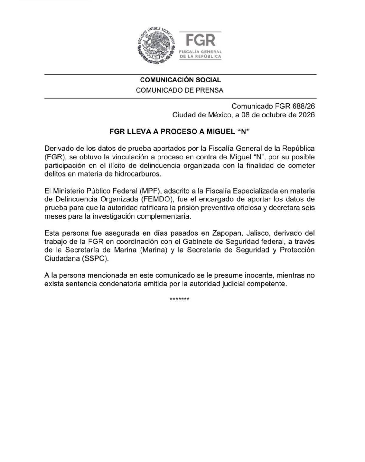 $!Vinculan a proceso a ‘Capitán Sol’ por huachicol fiscal y presuntos nexos con los Farías Laguna