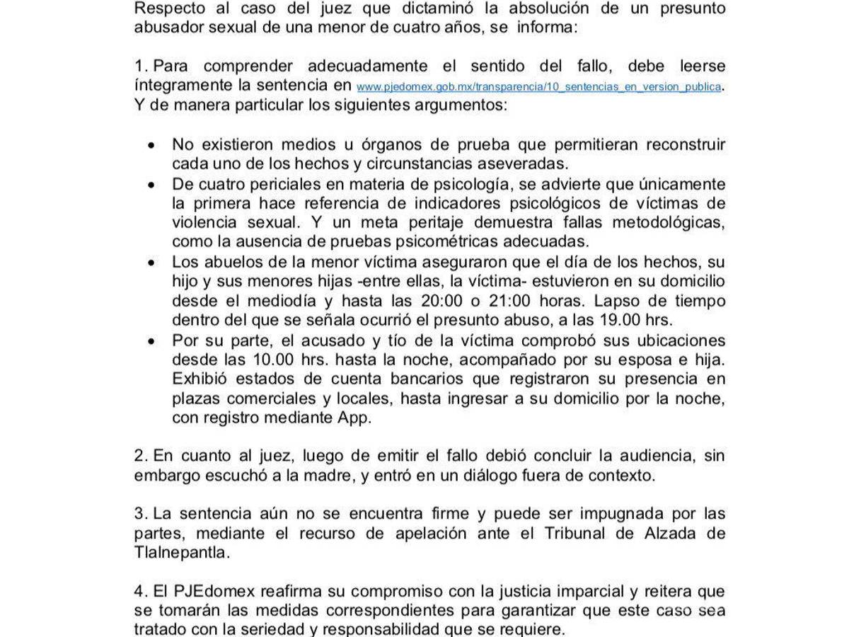 $!¿Quién tiene la razón?, ‘queman’ a juez que absolvió a presunto abusador de niña de 4 años, en el Edomex
