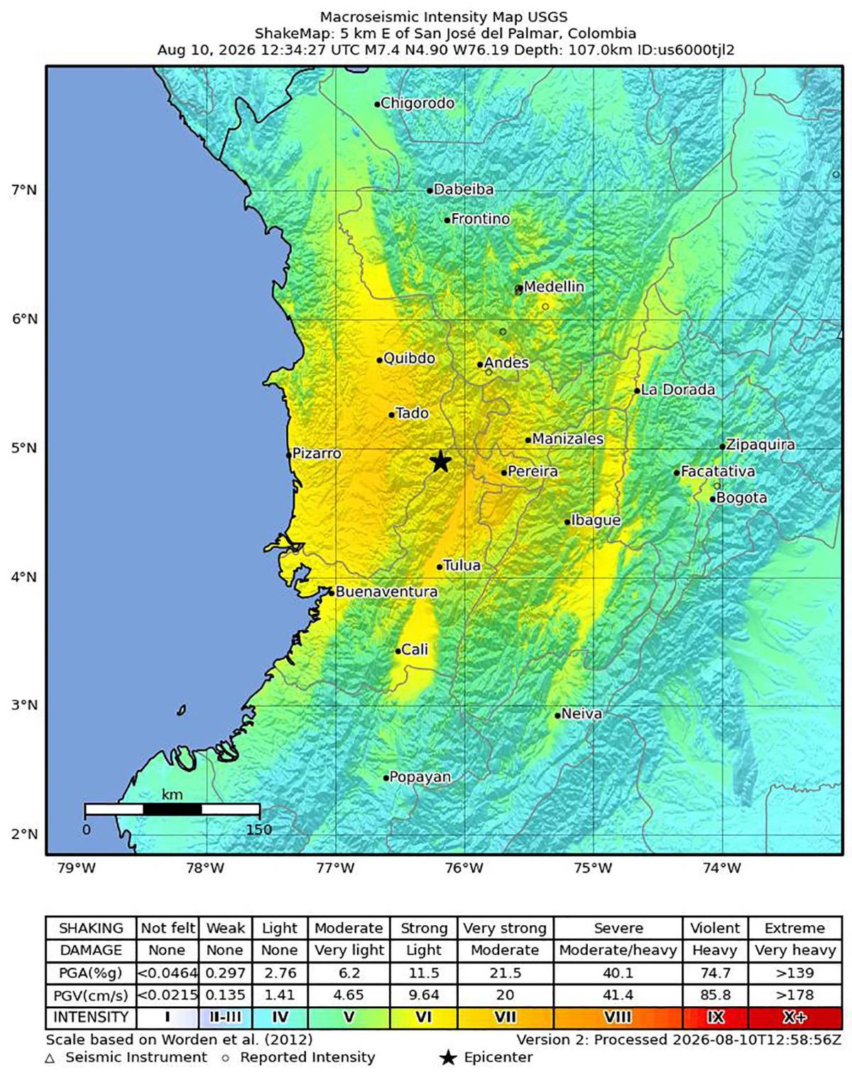 $!Sismo de magnitud 7.4 sacude Colombia; reportan heridos y daños en Chocó